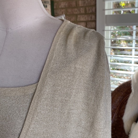 BROWNSTONE STUDIOS VINTAGE SPARKKLY METALLIC FAUX WRAP SWEATER 1X NEW NO TAGS - Picture 4 of 7
